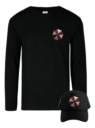 Camiseta Resident Evil Manga Larga Camibuso X Obsequio Gorra