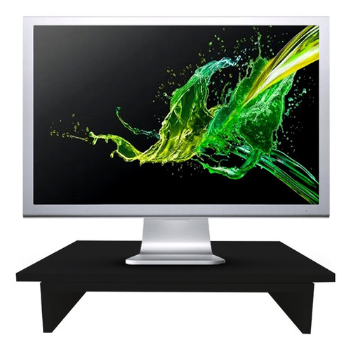 Suporte De Mesa Giratório 360° Com Nicho Monitor Preto