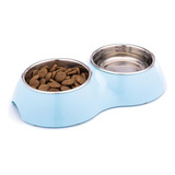 Comedero Bebedero Perros Gatos Con Recipiente De Acero Inox