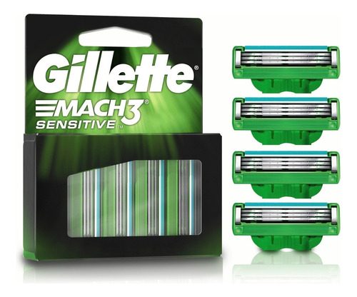 Repuestos Máquina De Afeitar Gillette Mach3 Sensitive 4 Uds