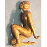 Escultura Art Deco Petit Bronce Femenina Mujer Sin Base