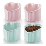 Tioncy 4 Cuencos Elevados De Ceramica Para Gatos, Cuencos El