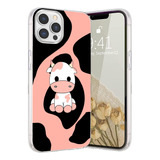 Funda Ouyagaoyuan Para iPhone 14 Pro/vaca Rosa