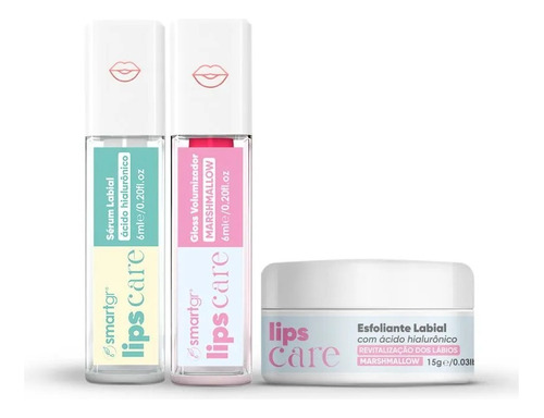 Kit Lips Sérum +gloss Marshmallow+esfoliante Labial Smart Gr