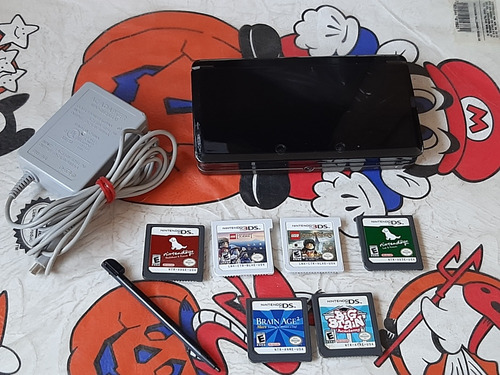 Nintendo 3ds Old Con 6 Juegos,eliminador Y Stylus,funciona. 