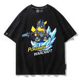 Camiseta De Manga Curta De Algodão Puro Pikachu Arthas Trend