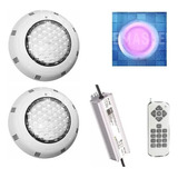 Foco Led Rgb 18w Piscina + Control Remoto + Fuente 12v X2 U