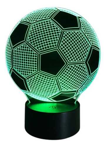 Lampara Ilusión 3d Balón De Fútbol Luz De Noche