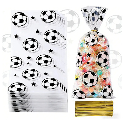 100pcs Bolsas De Celofán Para Dulces Y Fiesta Fútbol | MercadoLibre