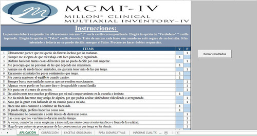 Test Mcmi 4 Inventario Clinico Multiaxial Millon Profesional
