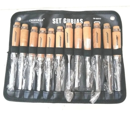 Set 12 Gubias De Acero Inoxidable Para Madera 