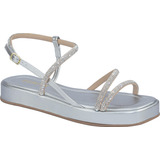 Sandália Papete Feminina Birken Conforto Brilho Strass Flat