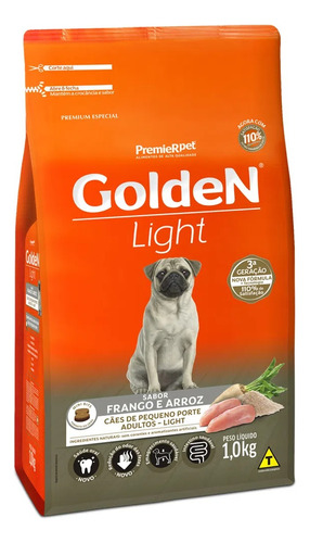 Ração Golden Light Cães Adultos Pequeno Porte Mini Bits 1kg