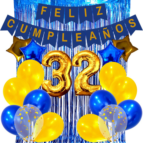 Combo Globos Cumpleaños Perlados Cristal Confeti Boca