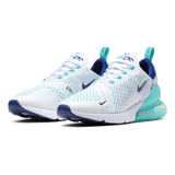 Tenis Para Hombre Nike Air Max 270 Blanco Color Blanco/azul Royal Intenso/hiperjade Talla 28 Mx