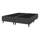 Base Cama Box Colchão Queen 158x198 Flávia Cinza Umaflex