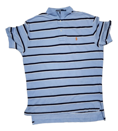 Playera Polo Ralph Lauren Mediana M Azul Lineas Azules