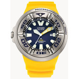 Reloj Citizen Eco Drive Promaster Bj805806l Ecozilla E-watch Color De La Correa Amarillo Color Del Bisel Plateado Color Del Fondo Azul