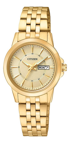 Citizen Reloj De Cuarzo Para Mujer, Acero Inoxidable, Clás.