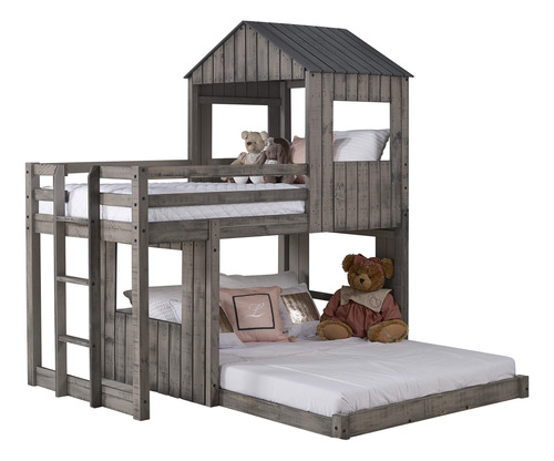 Donco Kids Cama Loft Con Cama Doble Sobre Cama Matrimonial .