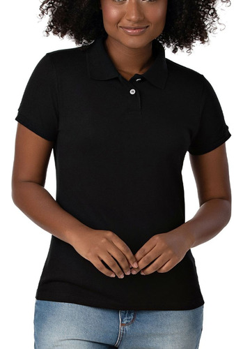 Camisa Polo Gola Feminina Lisa Baby Look Uniforme Piquet