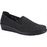 Zapato Flats Cuña Shosh Confort4601 Elastico Perforada