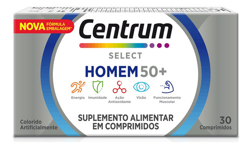 Suplemento Em Comprimidos Centrum  Select Homem +50 Vitaminas Homem +50 Em Caixa 30 Un