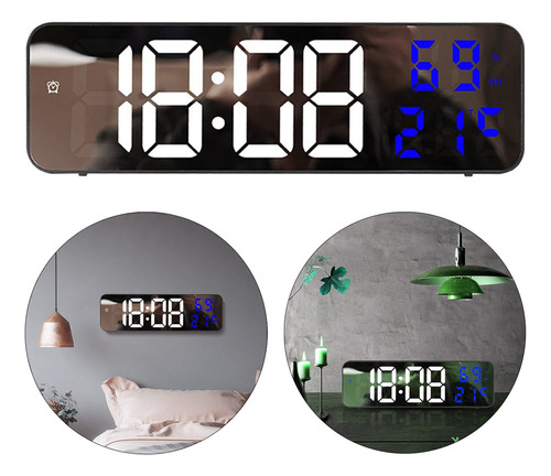 Relógio Digital Parede Mesa Temperatura Humidade Despertador