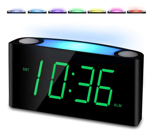 Reloj Despertador Para Dormitorio, Reloj Led De Pantalla Gra