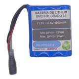 Pack De Li-ion 18650 12,6v 4700mah Com Fonte 12,8v