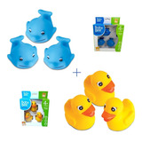 Kit 3 Golfinhos + 3 Patos Para Banho Banheira Com Suporte