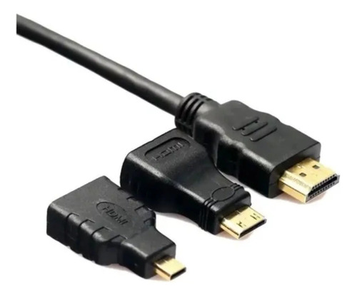 Hdmi Kit 3 En 1 Cable Hdmi 1.5 Mts + 2 Adapt A Mini Y Micro