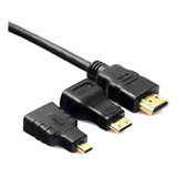 Hdmi Kit 3 En 1 Cable Hdmi 1.5 Mts + 2 Adapt A Mini Y Micro