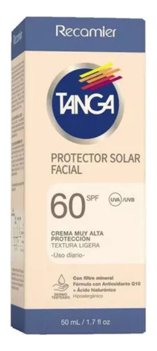 Protector Solar Facial Tanga. Spf 60 X - mL a $878