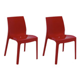Combo 2 Cadeiras Alice Vermelha Brilho Tramontina