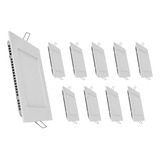 Pack X 10 Panel Plafón Led 24w Luz Día Fría Cuadrado Embutir Color Blanco