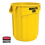 Rubbermaid® Cesto Bote De Basura Brute®, 208 Litros C/ Asas Color Amarillo