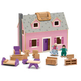 Melissa & Doug Plegable Casita Muñeca Casa Rosa Juguete Niña