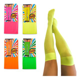 Medias Bucaneras Mujer Largas Lisas Fluo Nena Lycra Cotillon