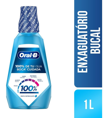 Enxaguante Bucal Oral-b 100% De Sua Boca Cuidada 1 Litro