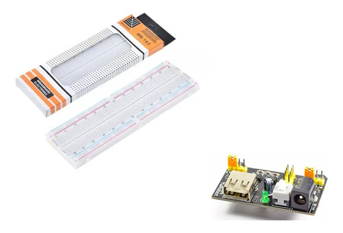 Kit Protoboard 830 Puntos Mb-102 + Fuente Mb102 