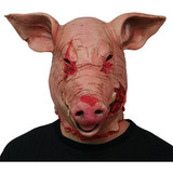 Máscara De Cabeza De Cerdo Aterrador De Halloween, Cara Podr Diseño Pig Head