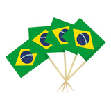 Espetinho Bandeira Do Brasil Buffet Decoração De Pratos