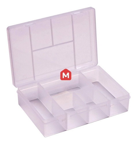 Caja Organizadora Plástico De 5 Divisiones Gavetero Pesca Color Transparente