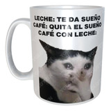 Taza Meme Gato Llorando Frase Café M17nombreycajaregalo