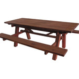 Mesa De Madera Quebracho Exterior Con Bancos