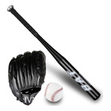 Set Bat De Aluminio, Pelota Y Guante Beisbol Infantil Negro