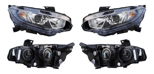 Par Faros Honda Civic 2016 Al 2019 4p Sedan C/luz Dia Tyc