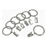 Set De 7 Anillos De Clip Para Cortinas Níquel Cepillado