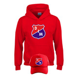 Buzo Independ Medellin  Capota, Hoddie Rojo Obsequio Gorra  